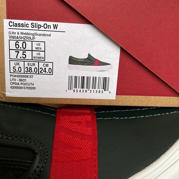 Vans Classic Slip-On W Leather & Webbing Scarabred WMNS - Picture 16 of 16